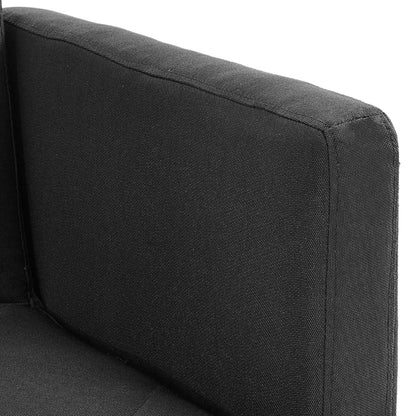 Sarantino 3-Seater Faux Linen Sofa Bed Couch - Black