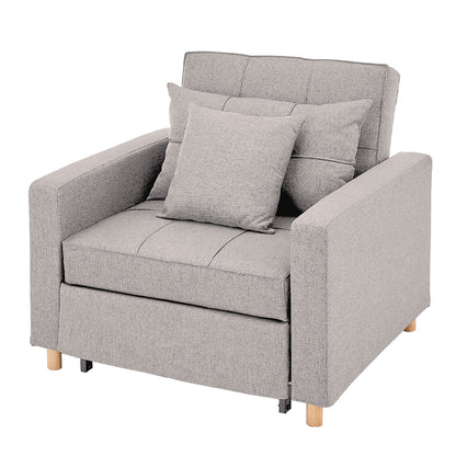 Suri 3-in-1 Convertible Sofa Chair Bed by Sarantino - Khaki