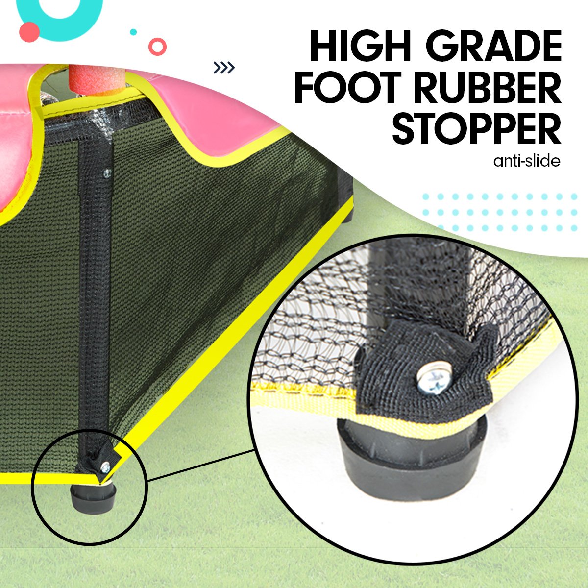 Kahuna Mini 4.5 ft Trampoline Green Pink
