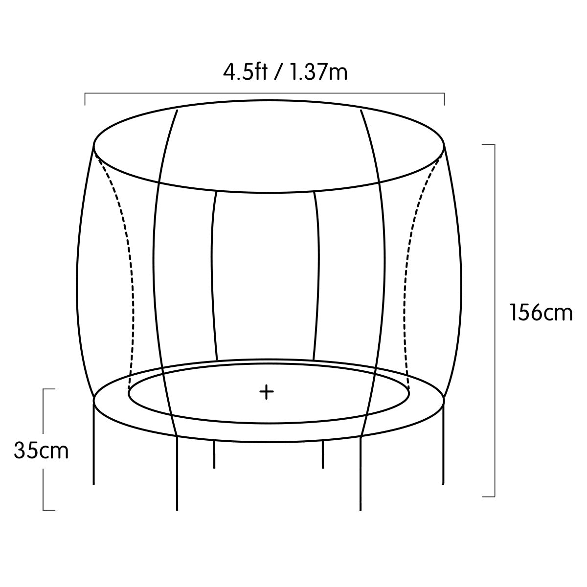 Kahuna Mini 4.5 ft Trampoline - Red Blue