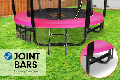 Trampoline 8 ft Kahuna with Basketball set - Pink