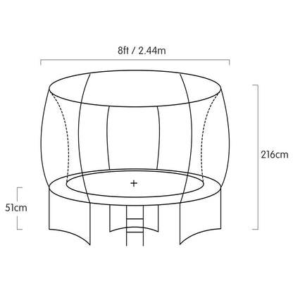 Kahuna Trampoline 8ft with Basketball Set - Orange