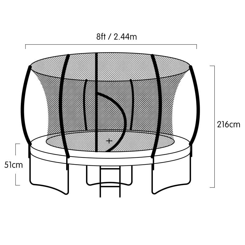 Trampoline 8 ft Kahuna Round Outdoor - Blue