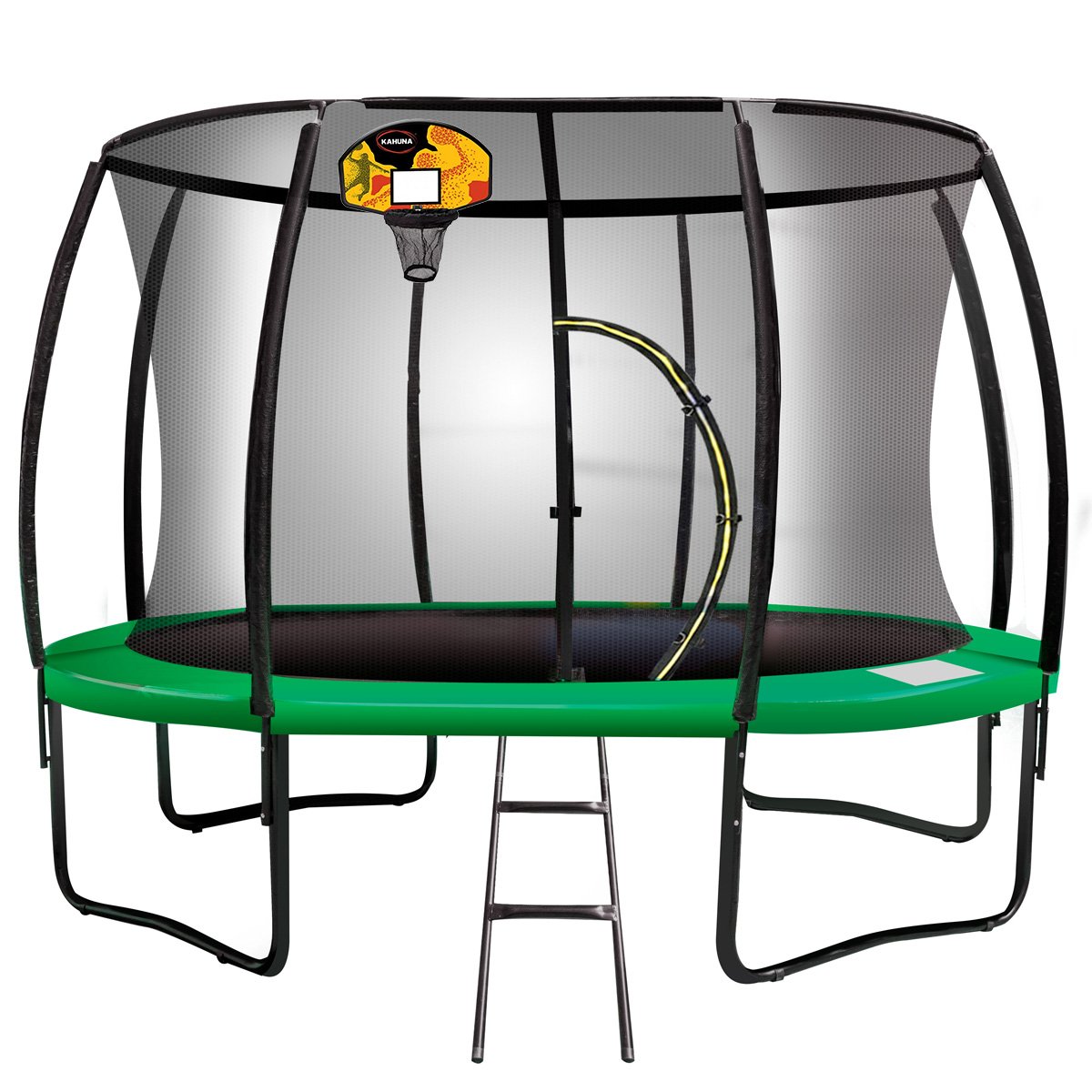 Trampoline 8 ft Kahuna with Basketball set Outdoor Round - Green