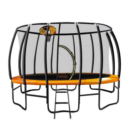 Kahuna Trampoline 12 ft with Basketball set - Orange