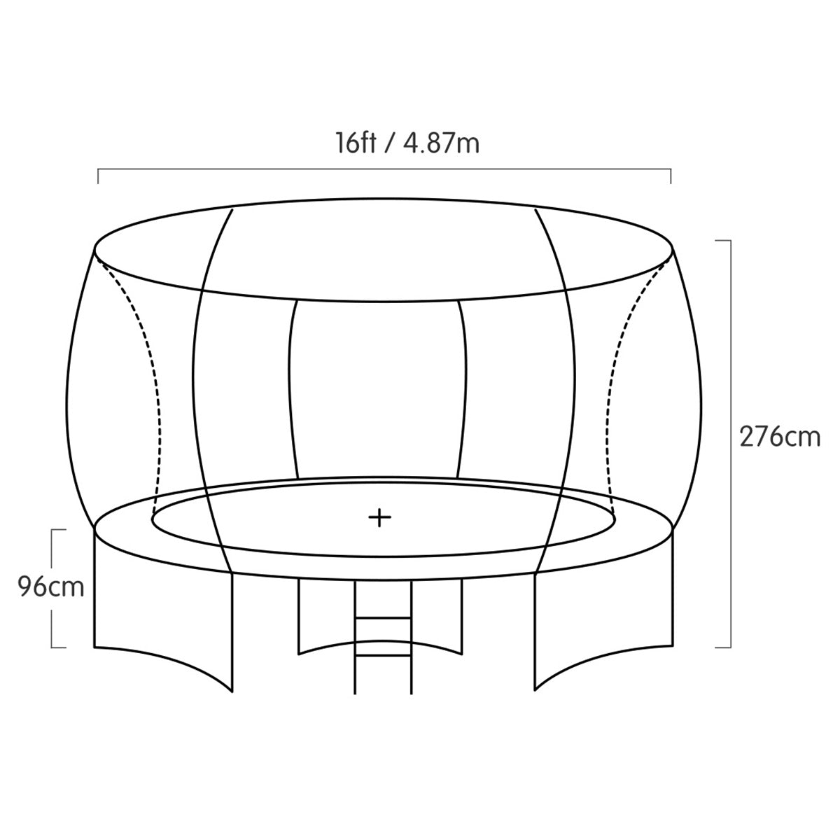 Kahuna Trampoline 14 ft with  Roof- orange