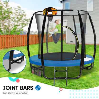 Kahuna Pro 8ft Trampoline with Mat, Reversible Pad, Basketball Set