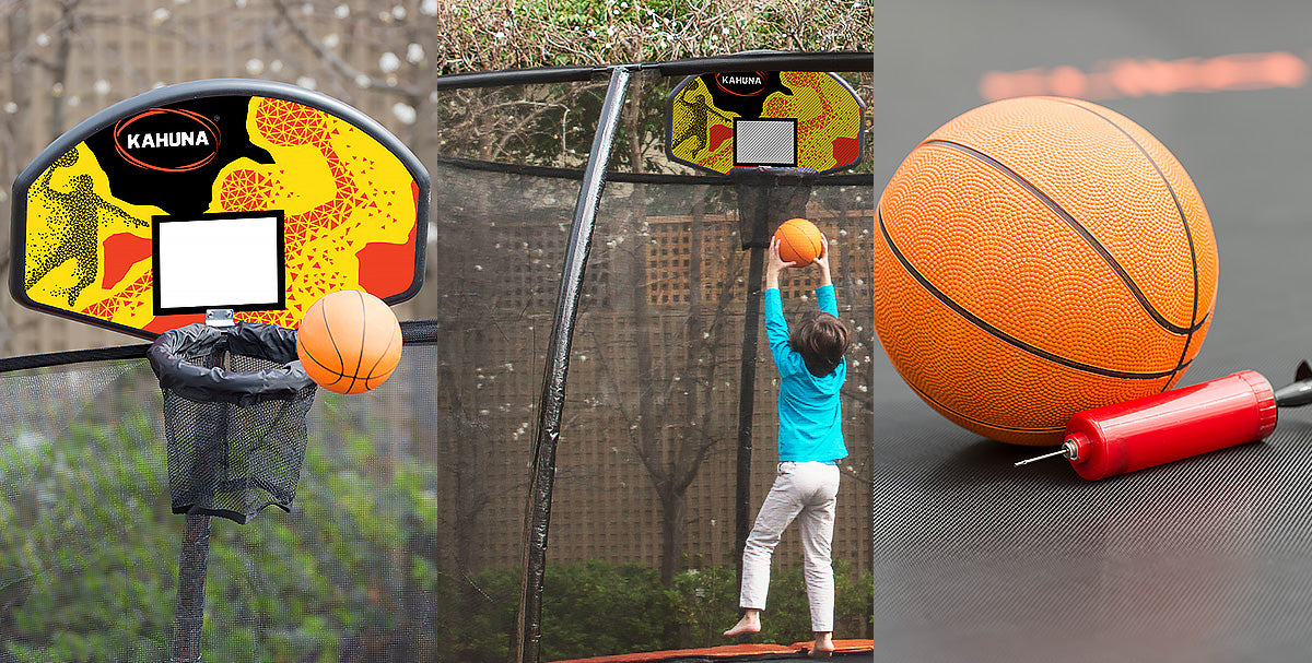 Kahuna Pro 12ft Trampoline with Mat, Reversible Pad, Basketball Set