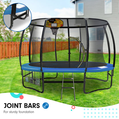 Kahuna Pro 12ft Trampoline with Mat, Reversible Pad, Basketball Set