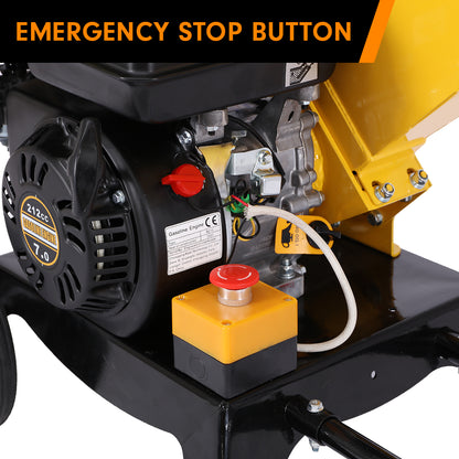 Ducar 7HP Wood Chipper Shredder Mulcher Grinder Petrol Yellow