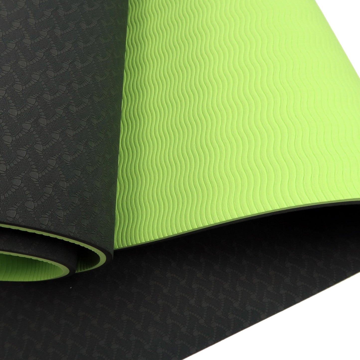 Powertrain Eco-Friendly TPE Pilates Exercise Yoga Mat 8mm  Black Green