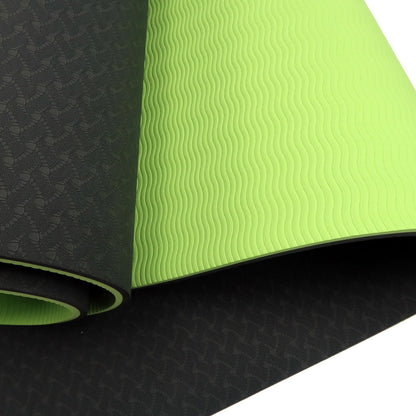 Powertrain Eco-Friendly TPE Pilates Exercise Yoga Mat 8mm  Black Green