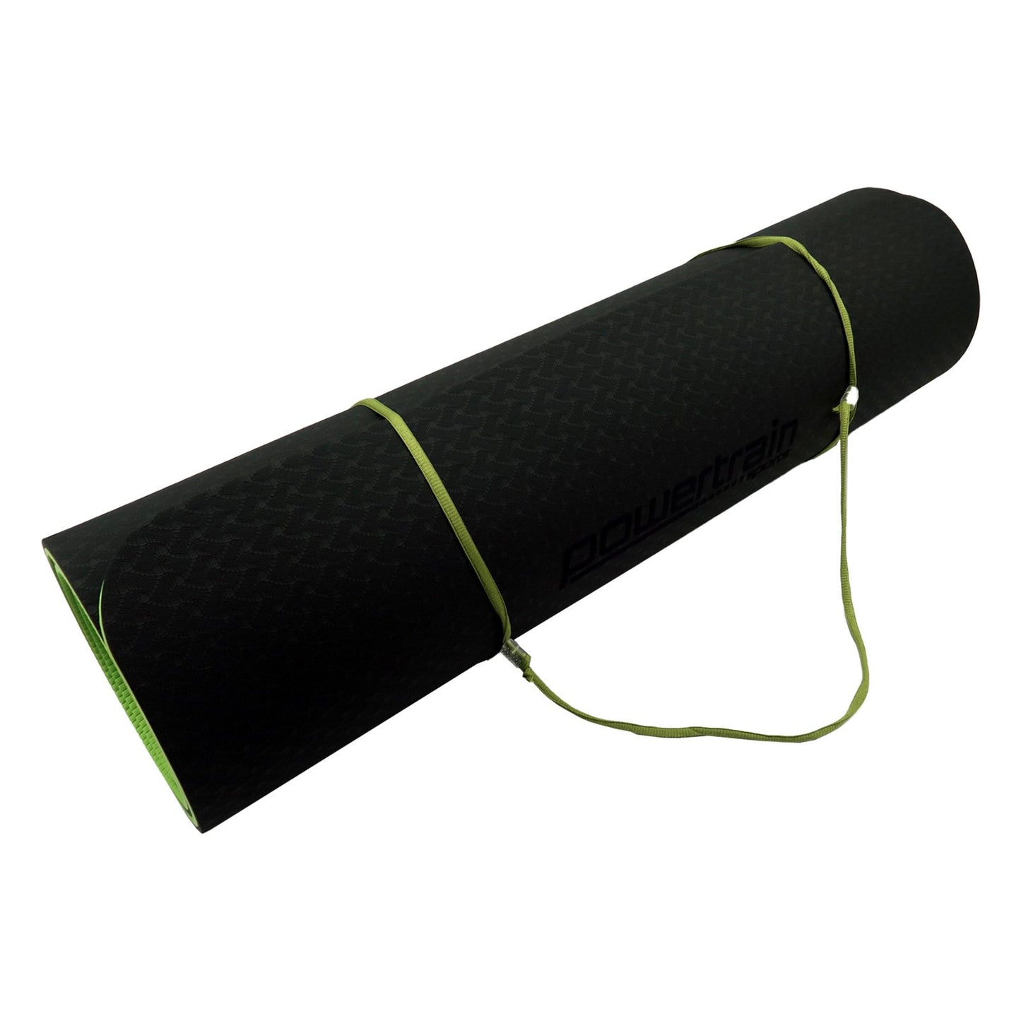 Powertrain Eco-Friendly TPE Pilates Exercise Yoga Mat 8mm  Black Green